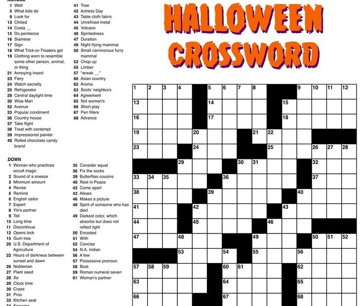 10 Best Large Print Easy Crossword Puzzles Printable Printable
