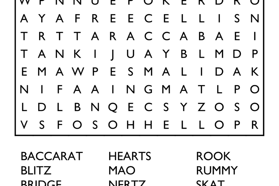 10 Free Printable Word Search Puzzles