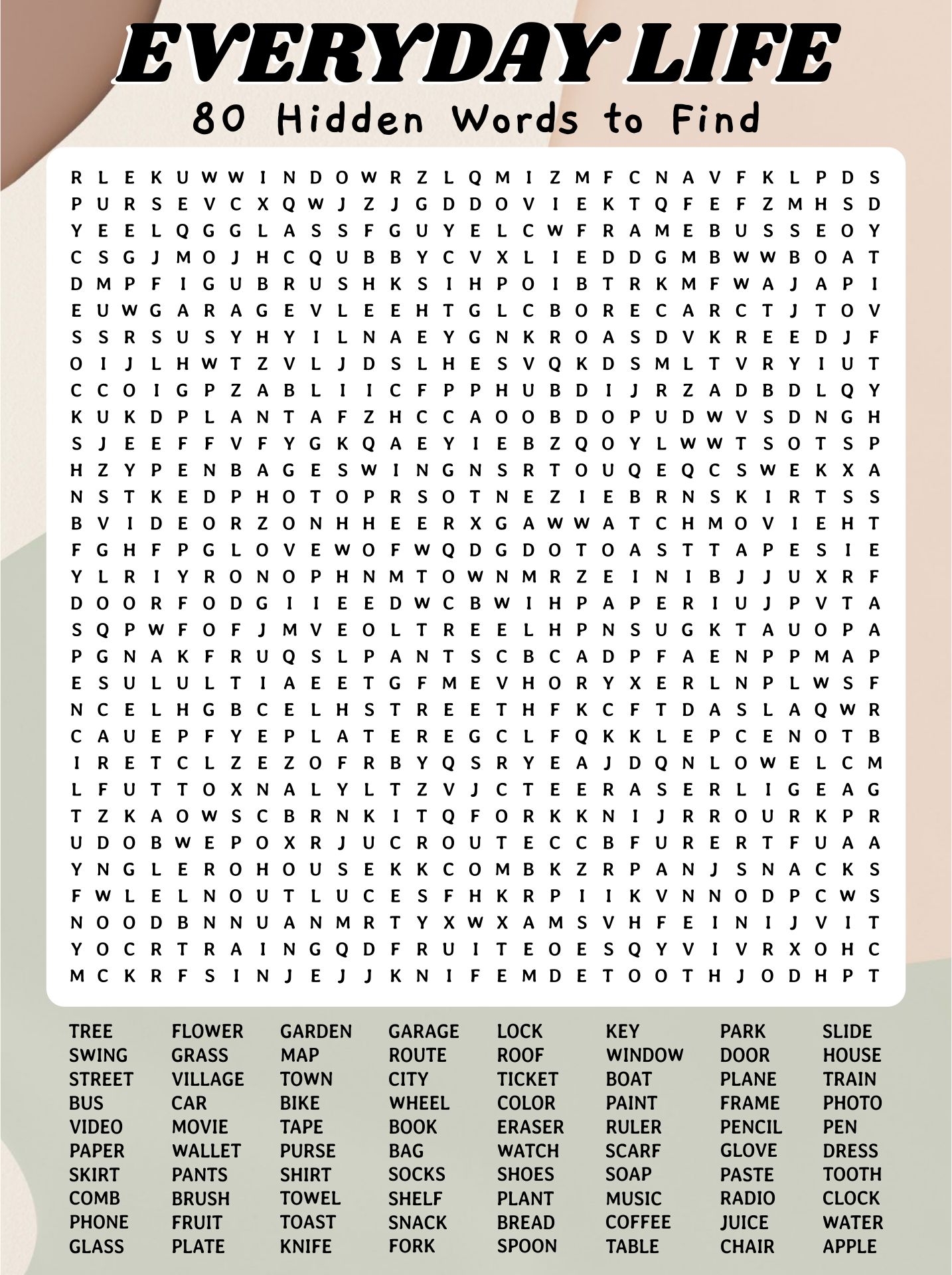 100 Hard Word Search Puzzles Printable FREE Growing Play 49 OFF