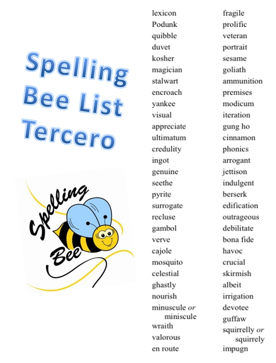 2025 Scripps Spelling Bee List Aurea Suellen