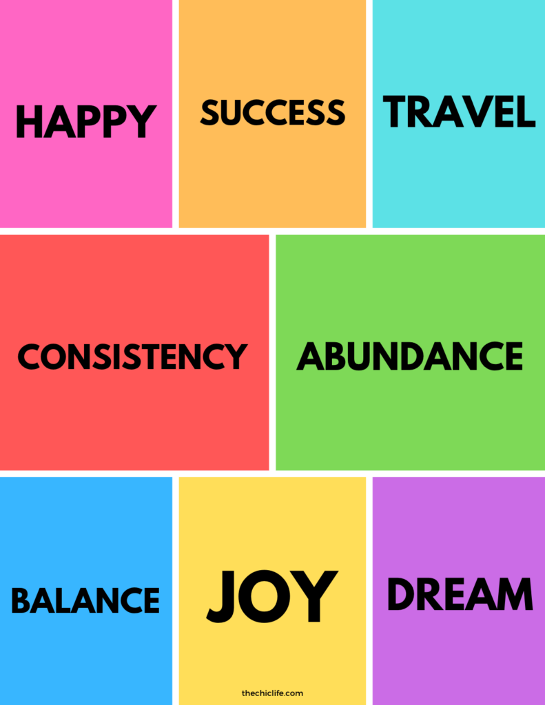 2025 Vision Board Words Zelma Barbabra