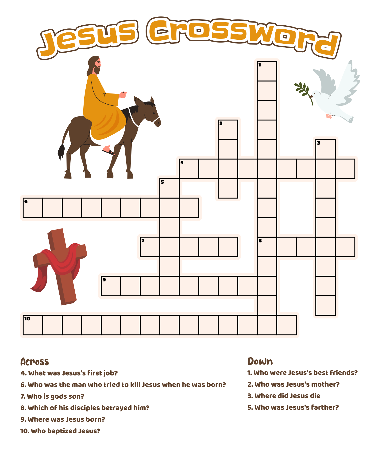 4 Best Free Printable Biblical Crossword Puzzles PDF For Free At Printablee