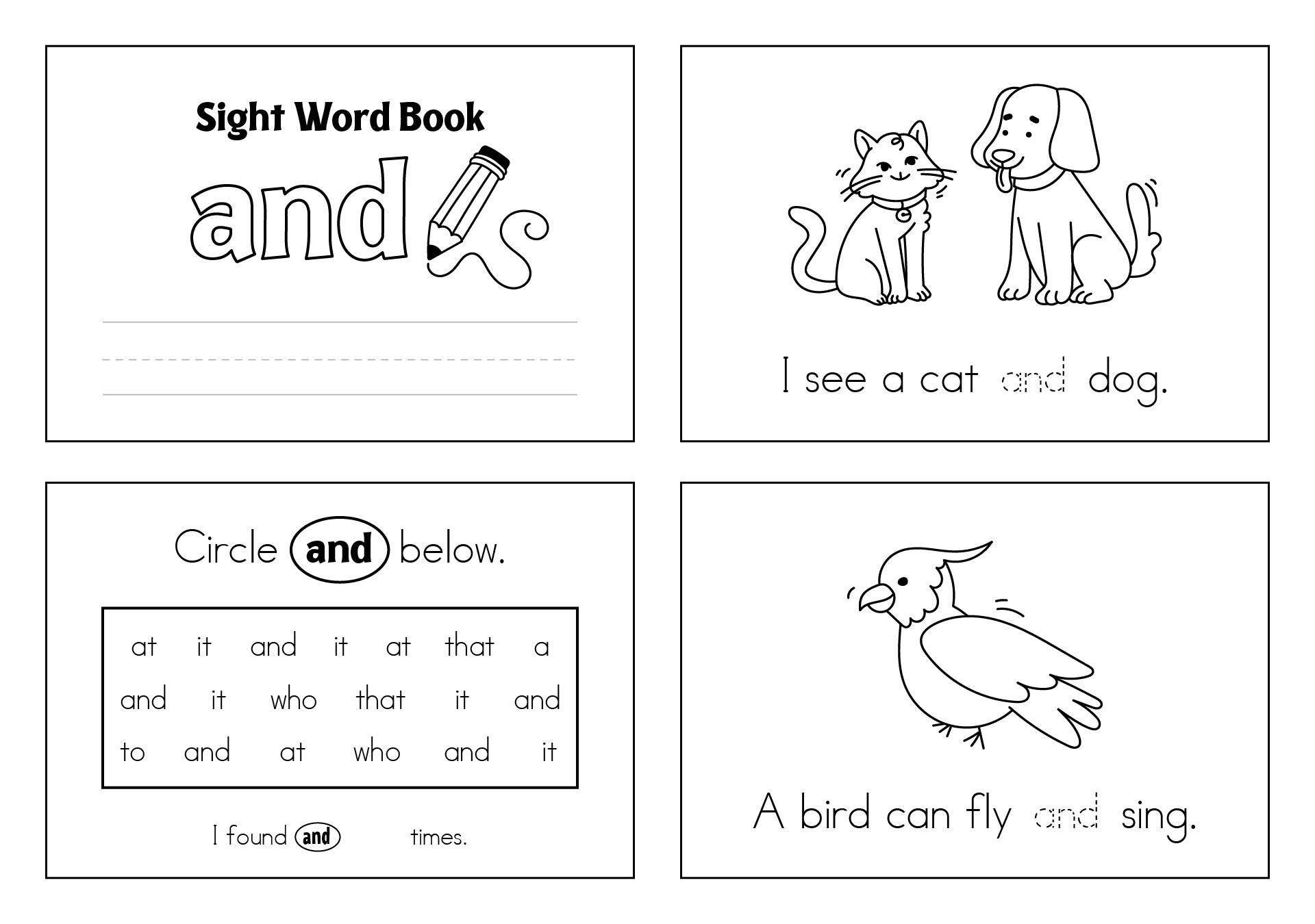 4 Best Images Of Printable Preschool Sight Word Books Kindergarten 