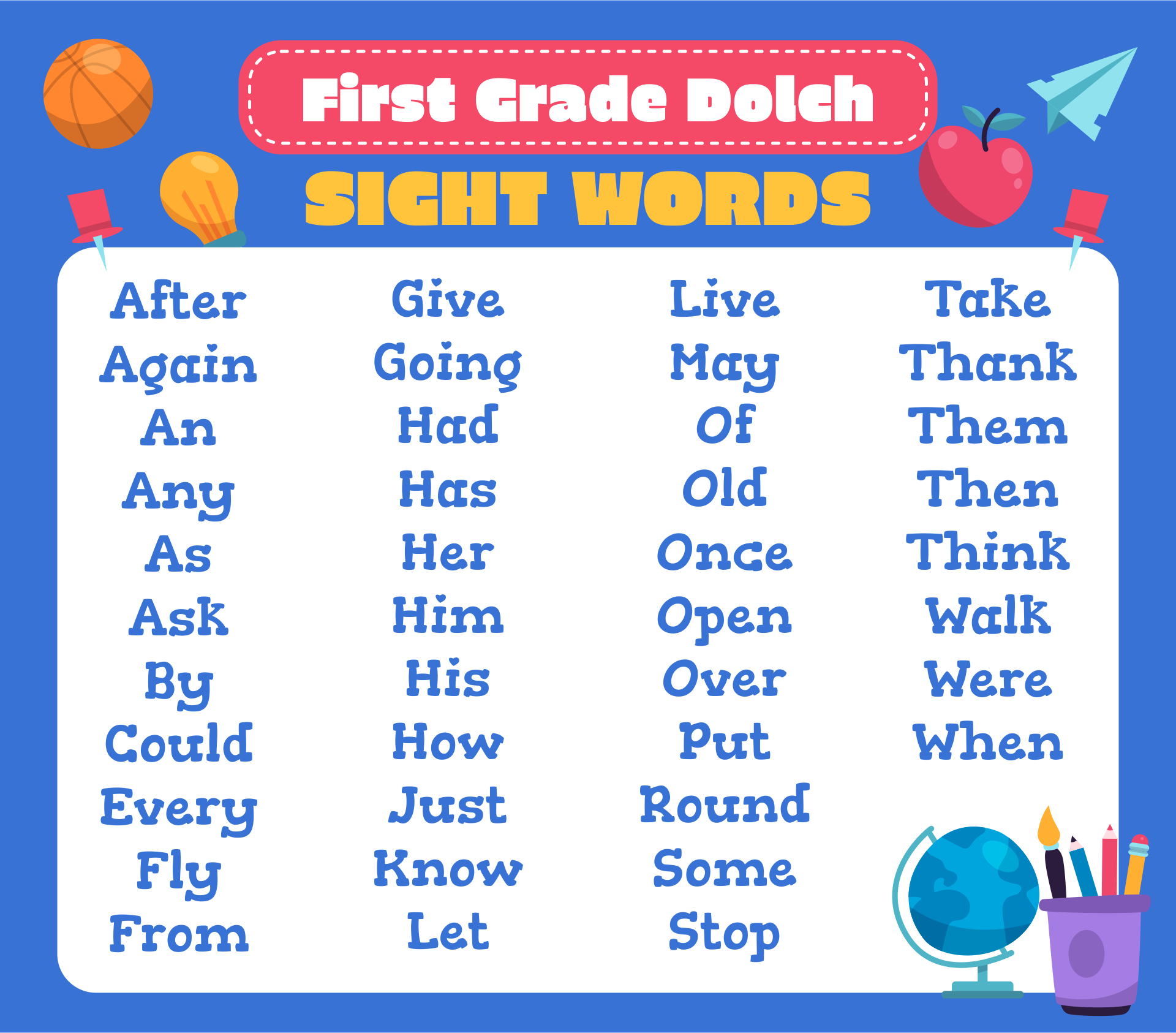 5 Best Images Of Printable 1st Grade Sight Words Free Printable Sight 
