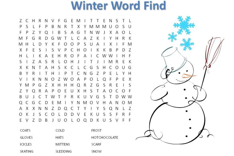 5 Best Images Of Winter Word Search Puzzles Printable Free Printable