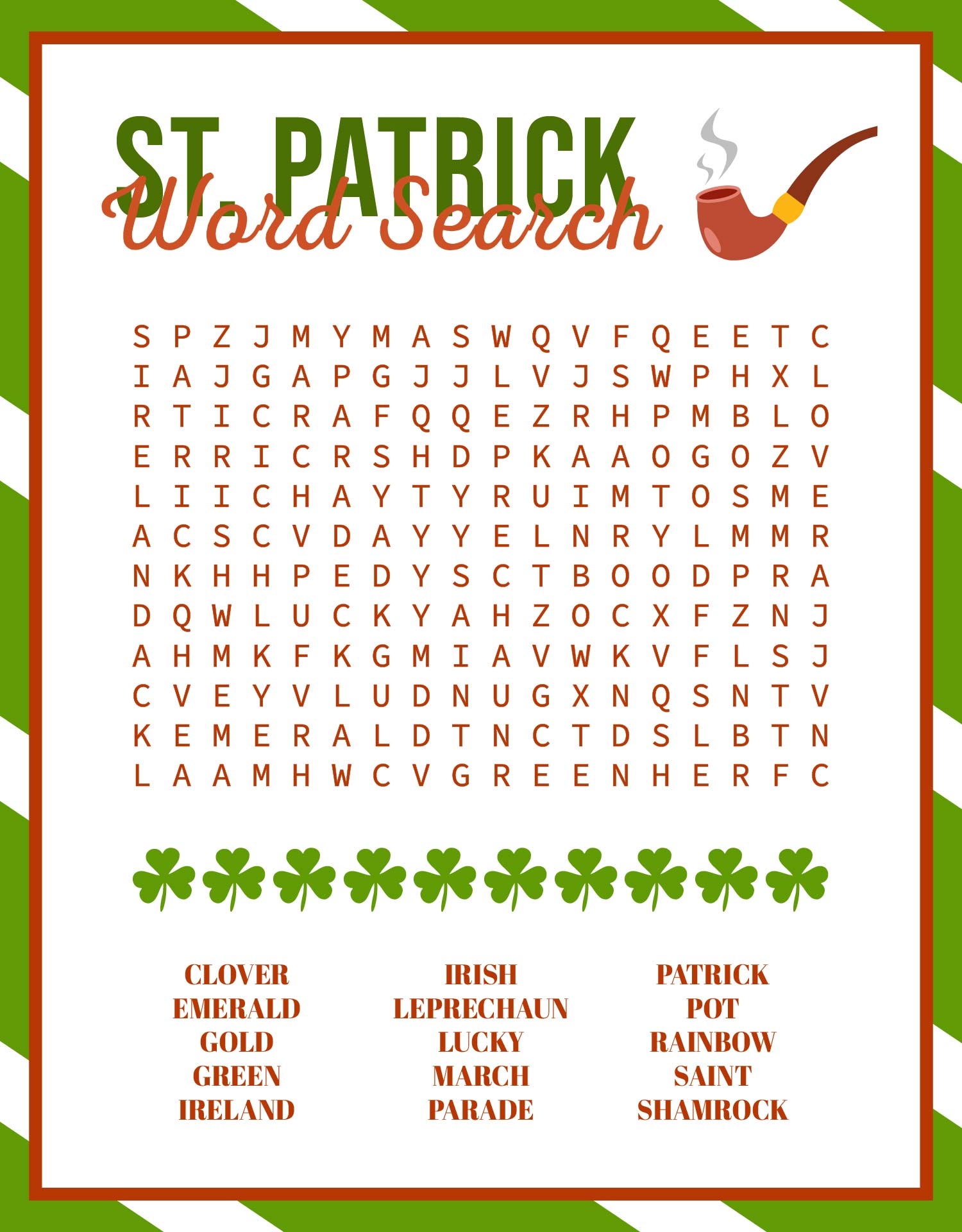 8 Best Images Of St Patrick 39 s Day Word Search Free Printable Free 
