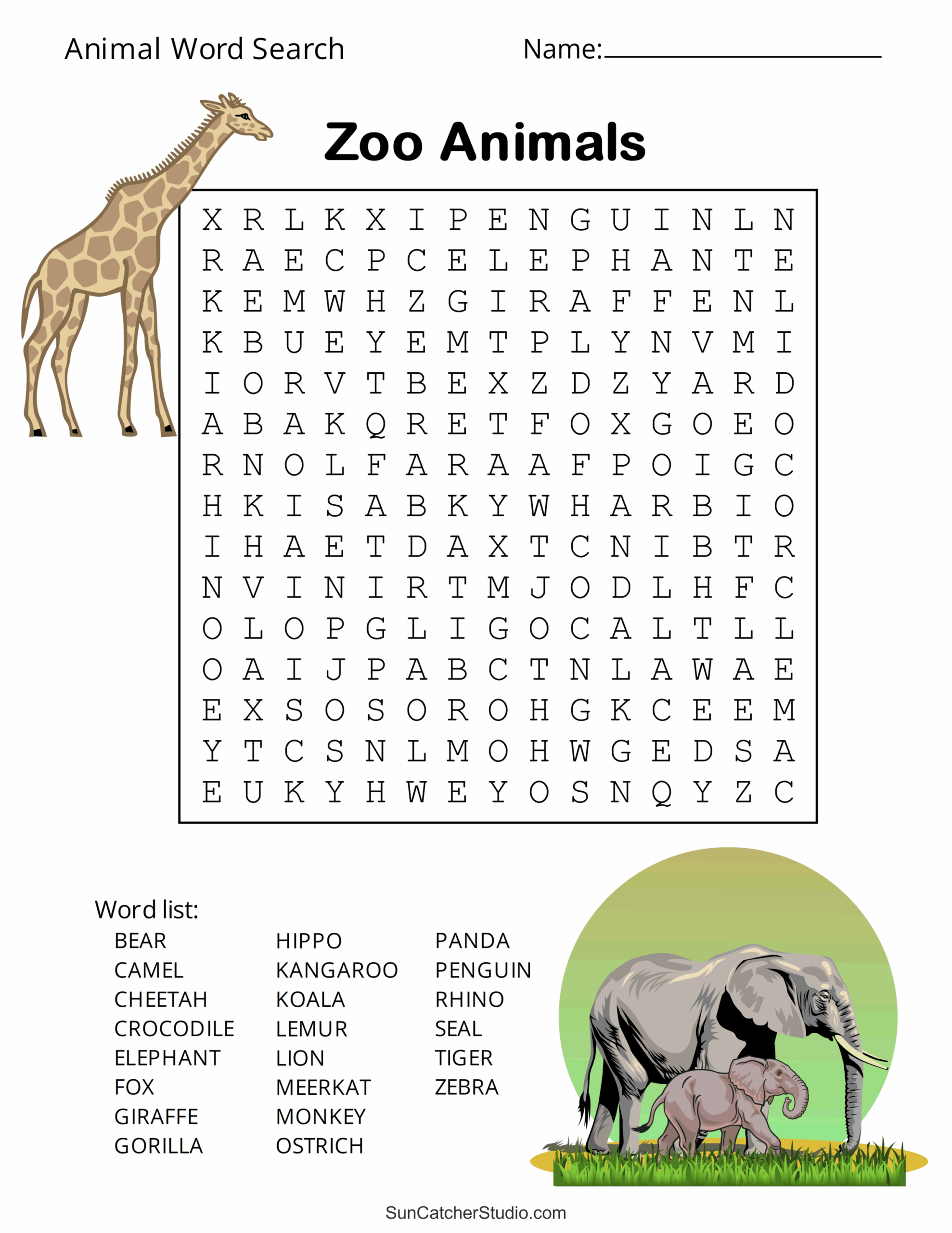 Animal Word Search Free Printable Dog Pet Dinosaur Puzzles Free 