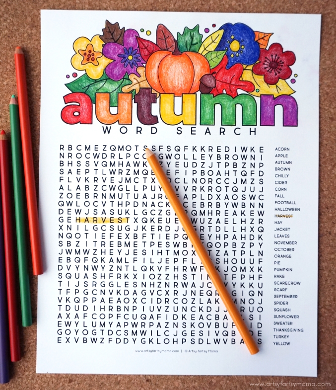 Autumn Word Search Printable