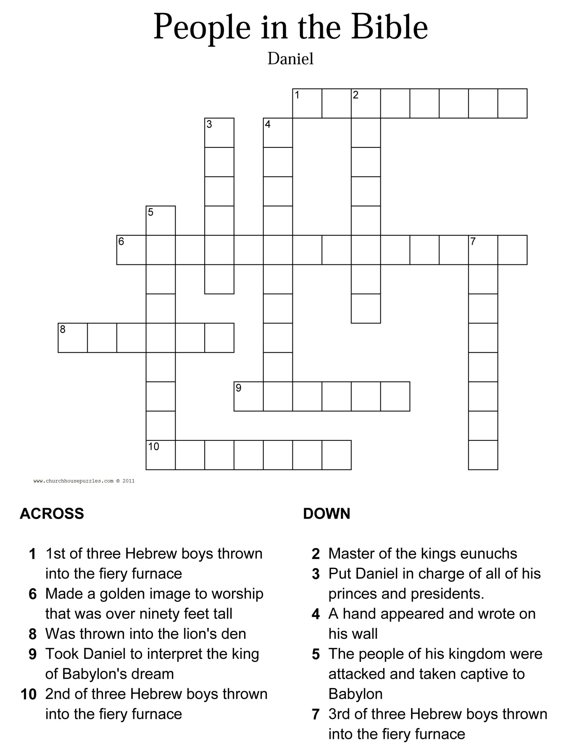 Bible Crossword Puzzles Printable Printable Crossword Puzzles