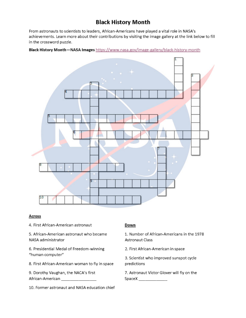 Black History Crossword Puzzles Printable Free Crossword Puzzles 