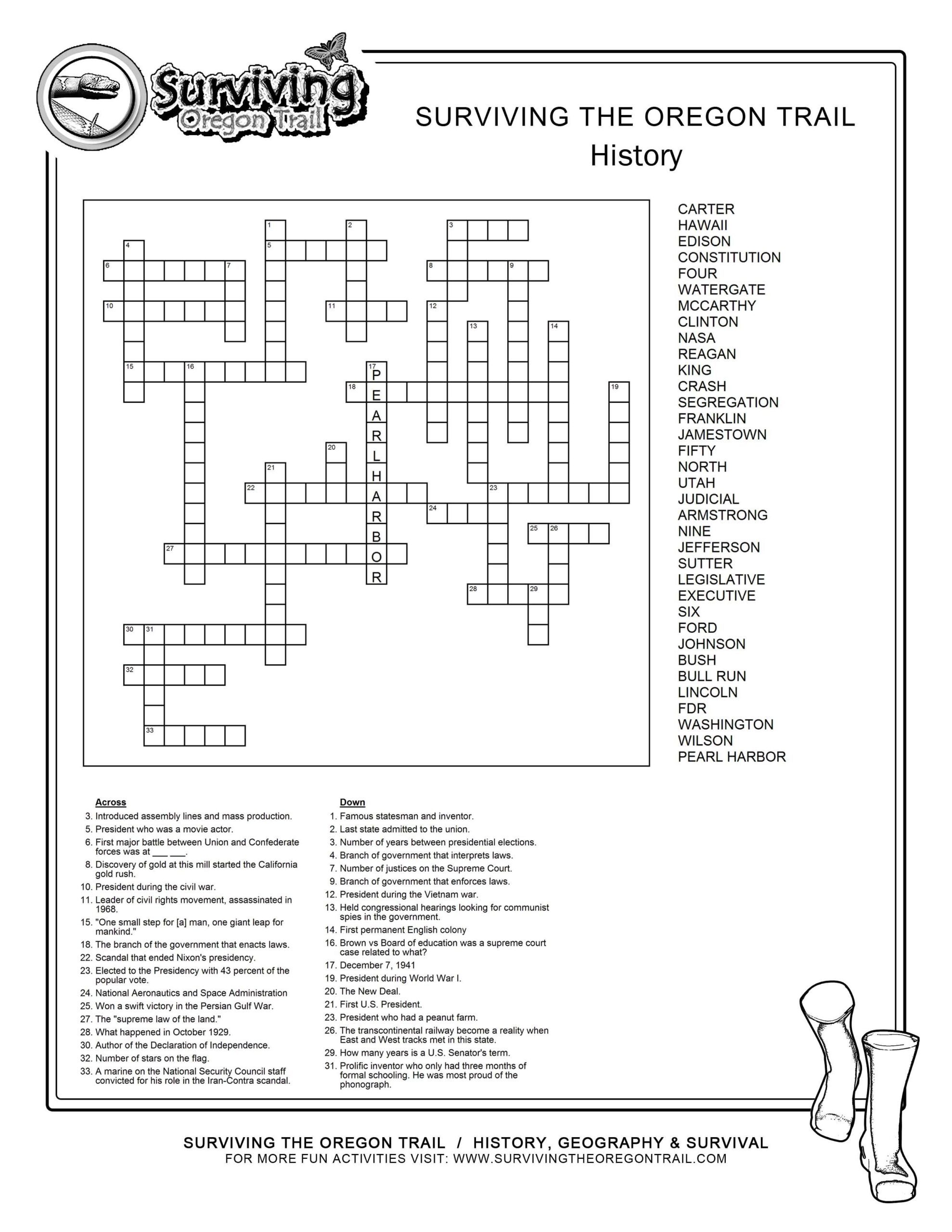 Black History Month Crossword Wordmint Black History Crossword 