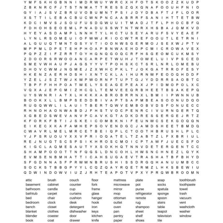Challenging Word Search Printable