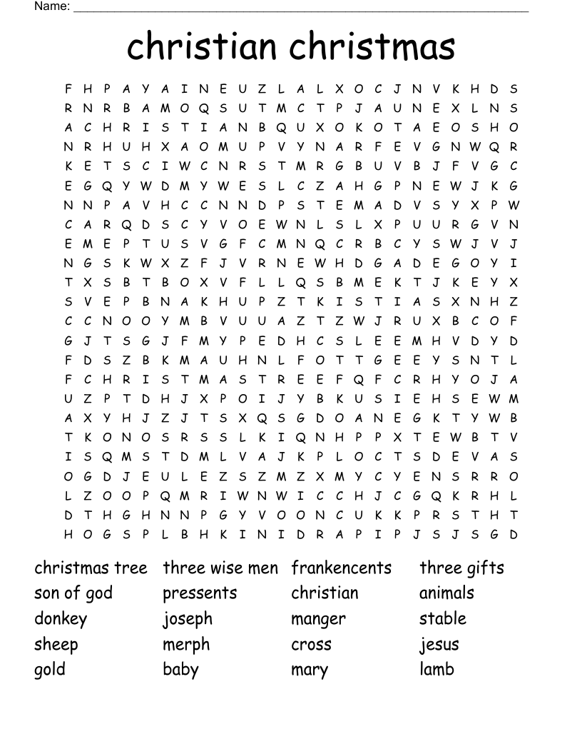 Christian Christmas Word Search Puzzles Printable Printable Free 