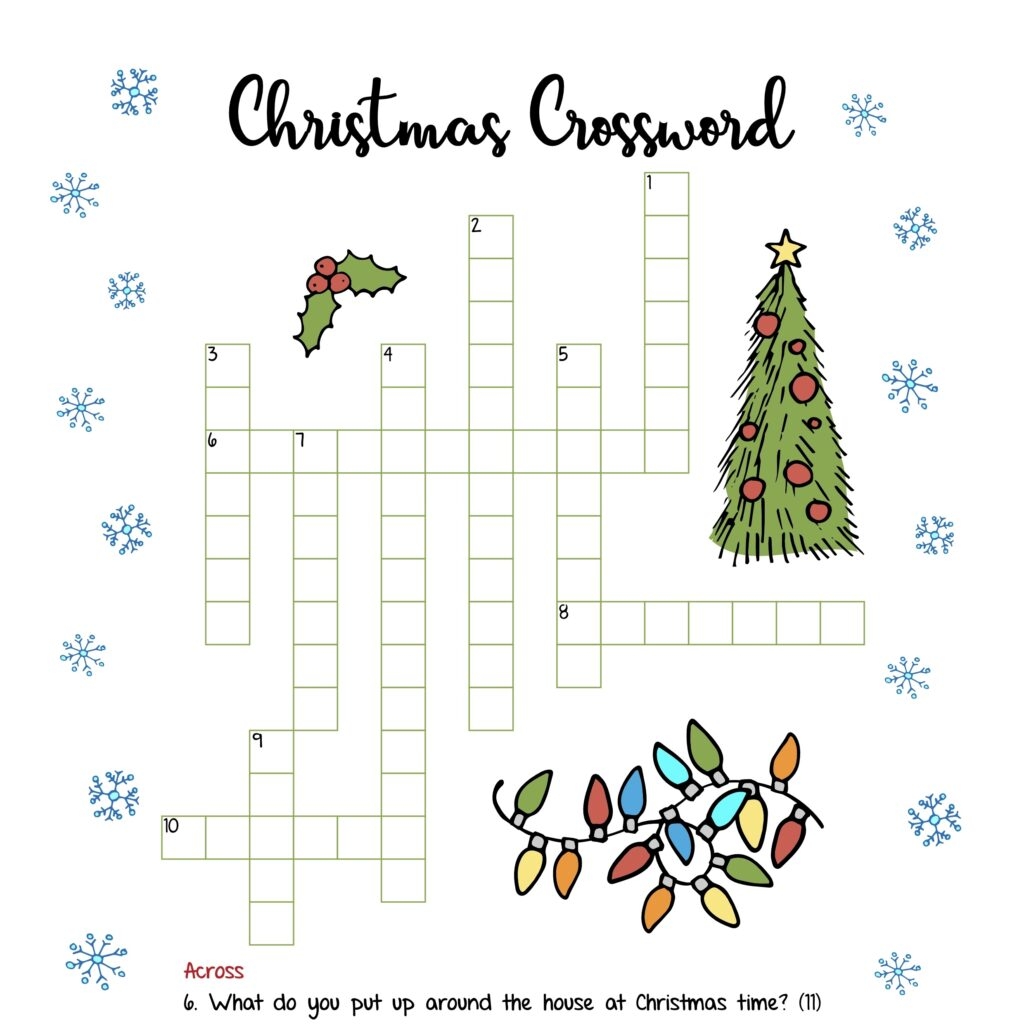 Christmas Crossword Puzzle Free Printable Pdf Free Crossword Puzzles 