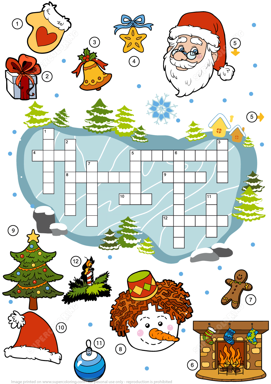 Christmas Crossword Puzzle Free Printable