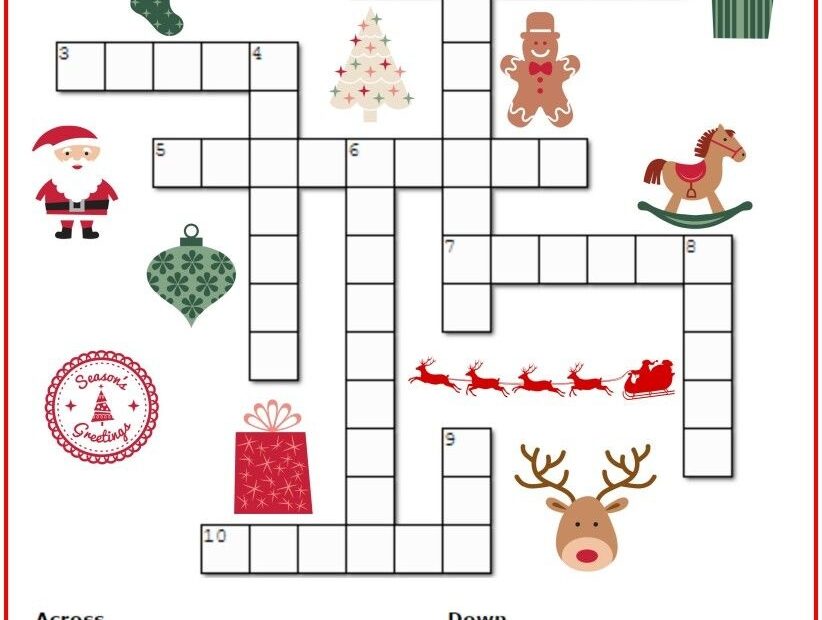 Christmas Crossword Puzzles Printable Free FREE Printable A Z