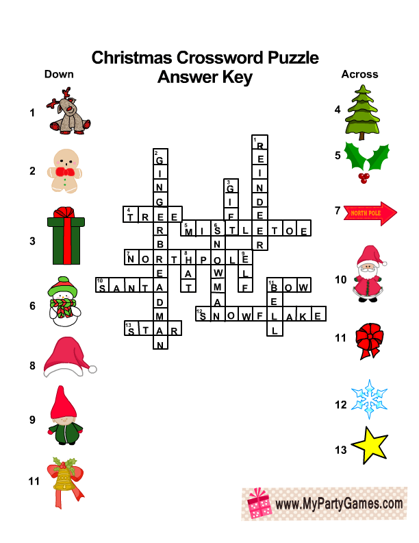 Christmas Crossword Puzzles Printable