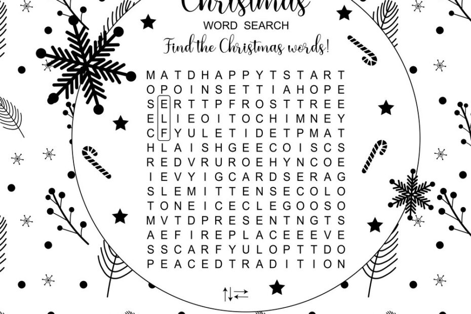 Christmas Search Word Puzzles Printable FREE Printable HQ