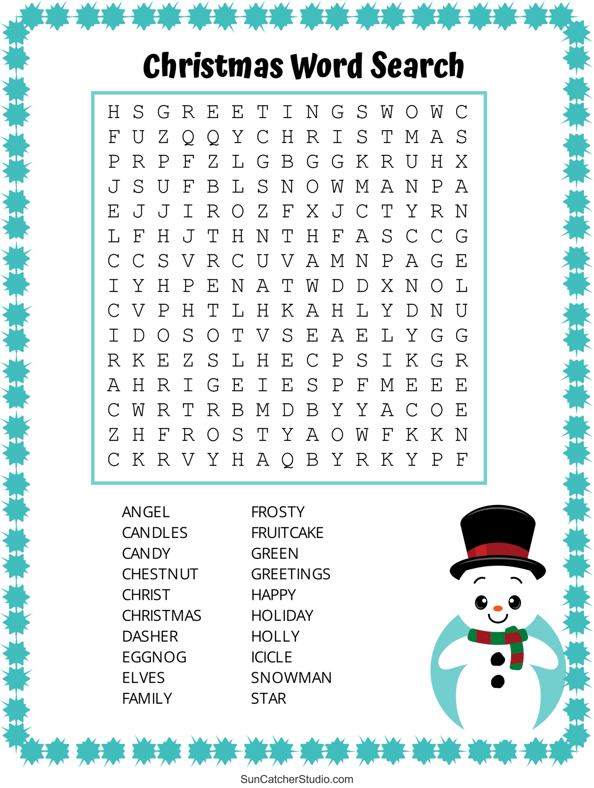 Christmas Search Word Puzzles Printable FREE Printable HQ