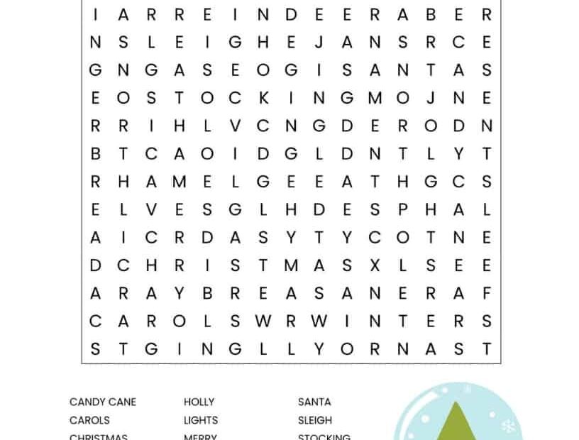Christmas Word Finds Printable FREE Printable HQ