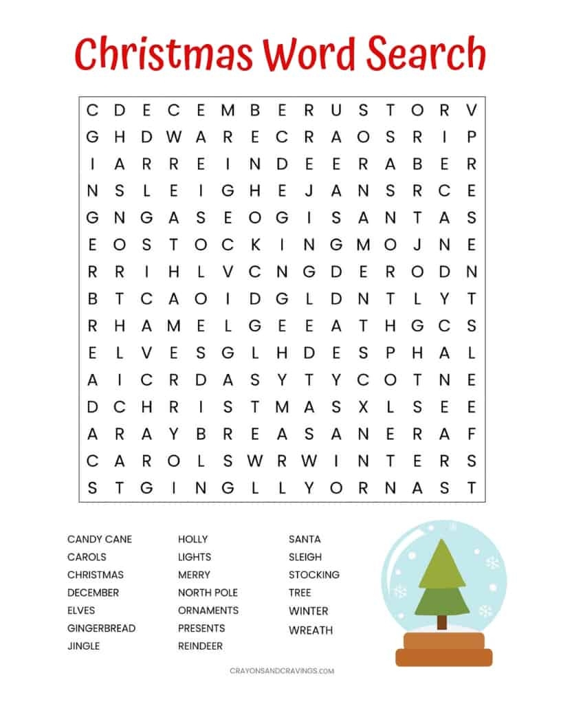 Christmas Word Finds Printable FREE Printable HQ