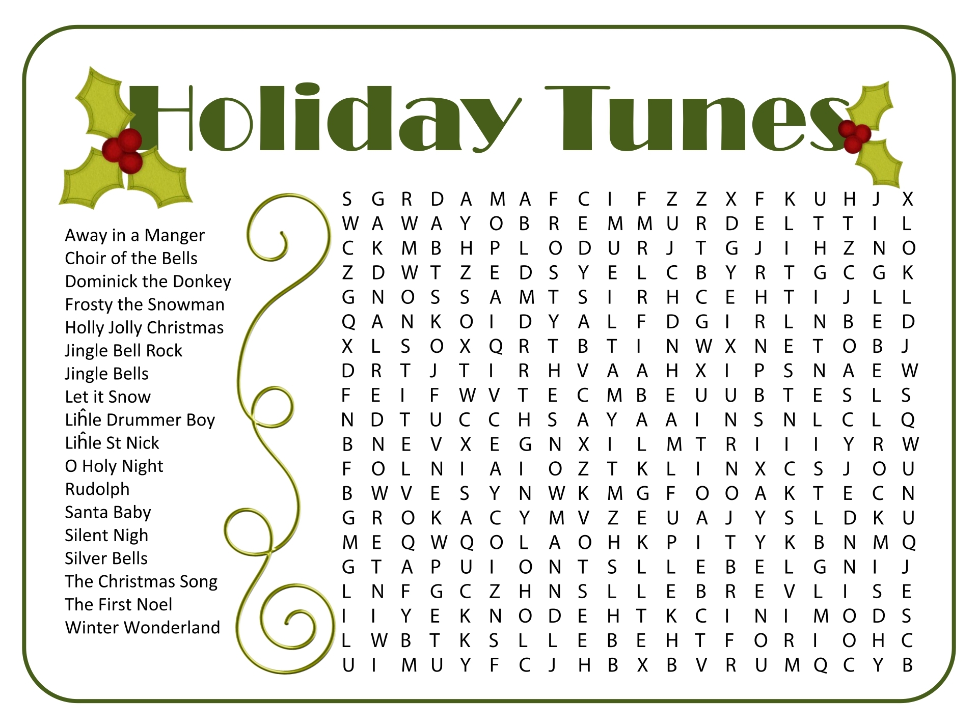 Christmas Word Finds Printable
