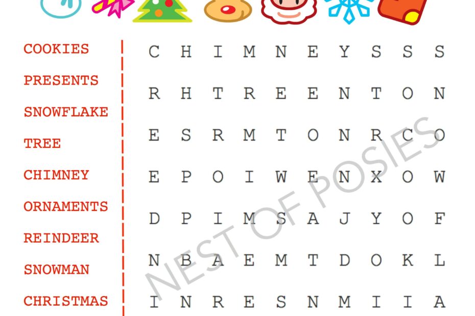 Christmas Word Puzzles Printable FREE Printable A Z