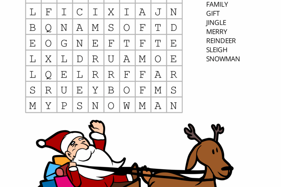 Christmas Word Puzzles Printable FREE Printable A Z