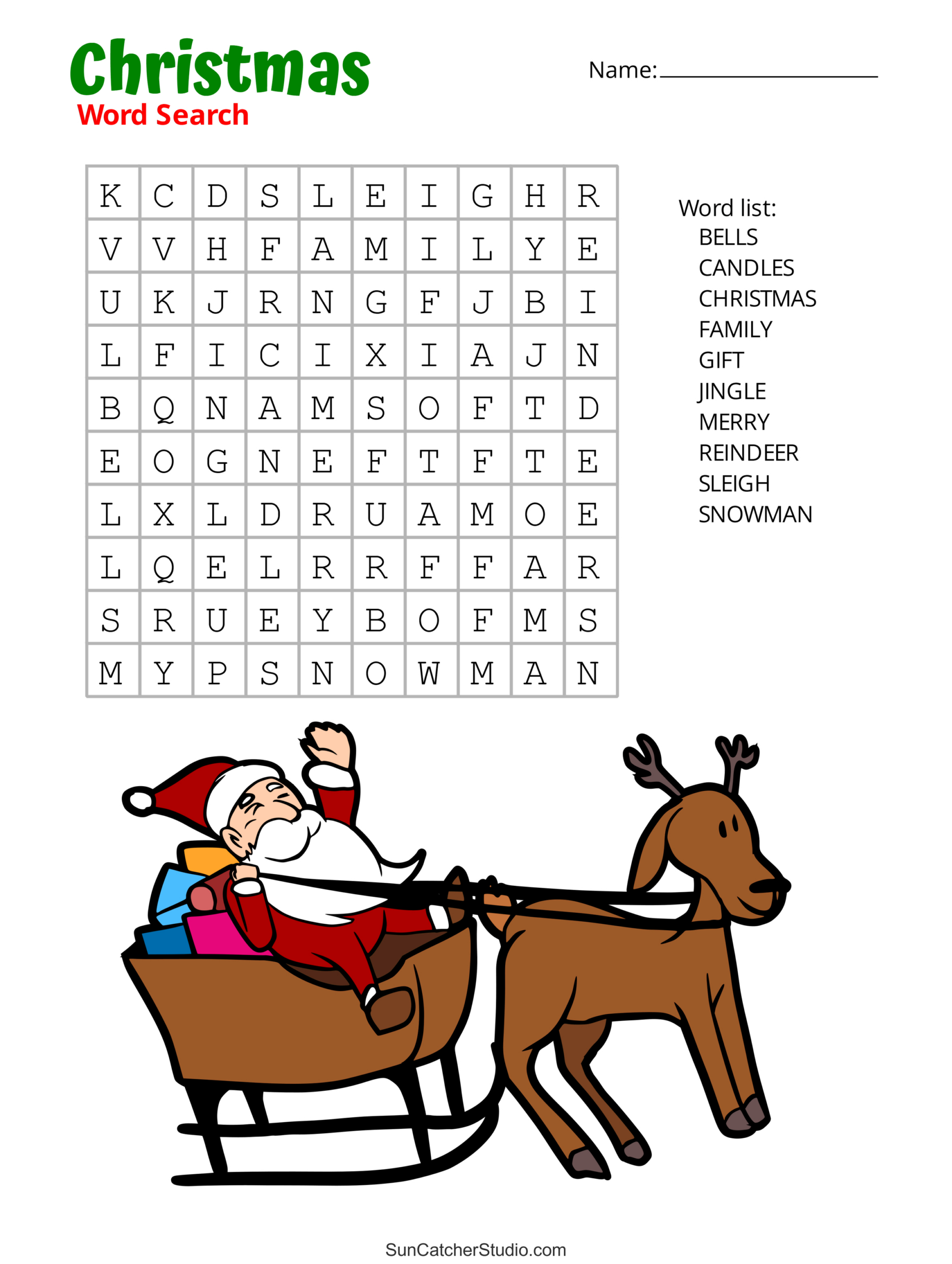 Christmas Word Puzzles Printable FREE Printable A Z
