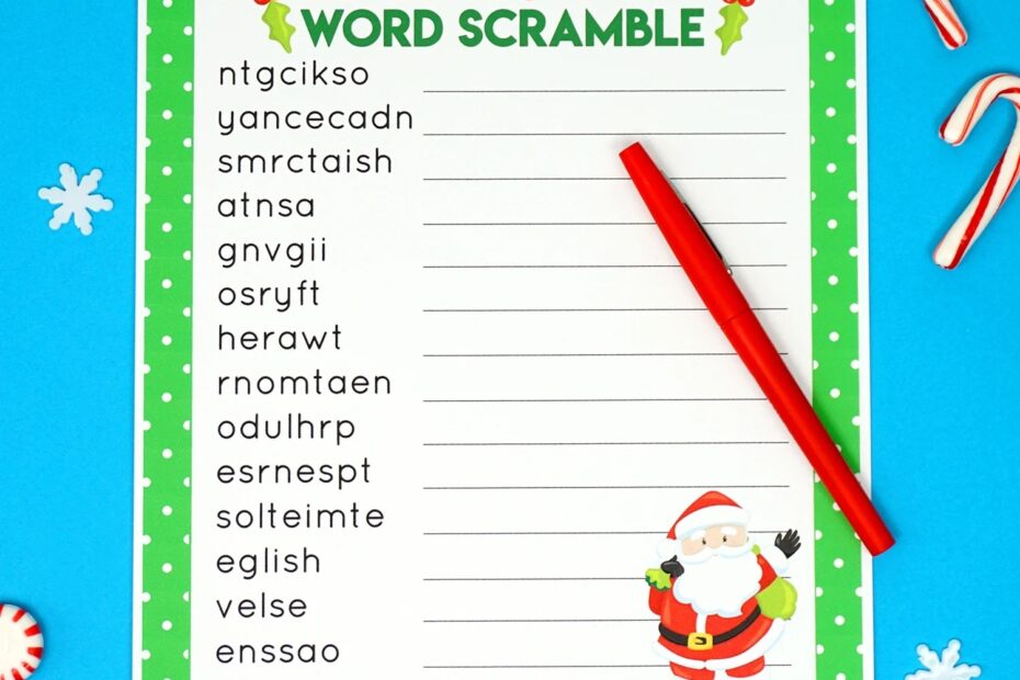 Christmas Word Scramble Printable Happiness Is Homemade