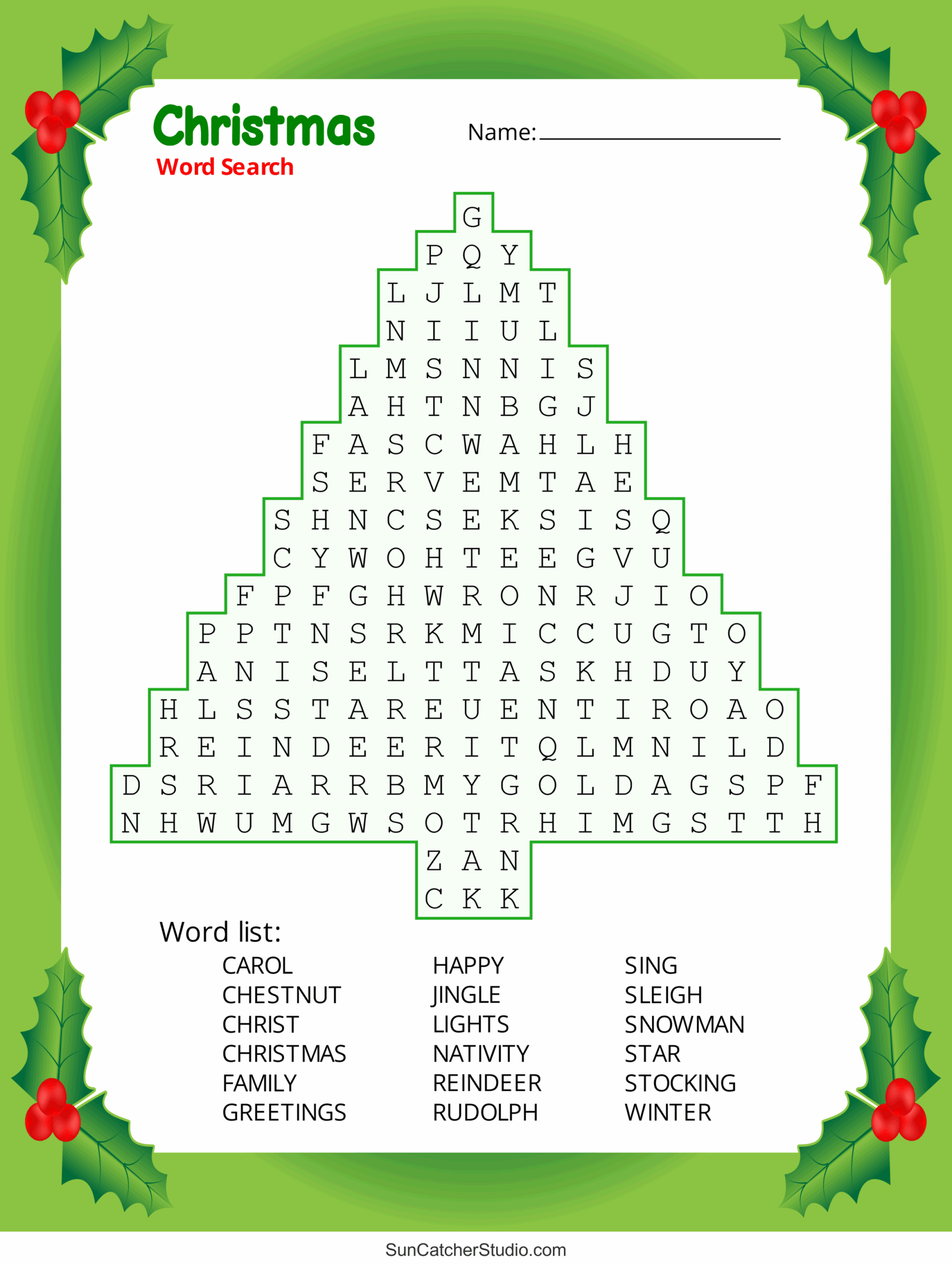 Christmas Word Search Free Printable PDF Puzzles Free Printables 
