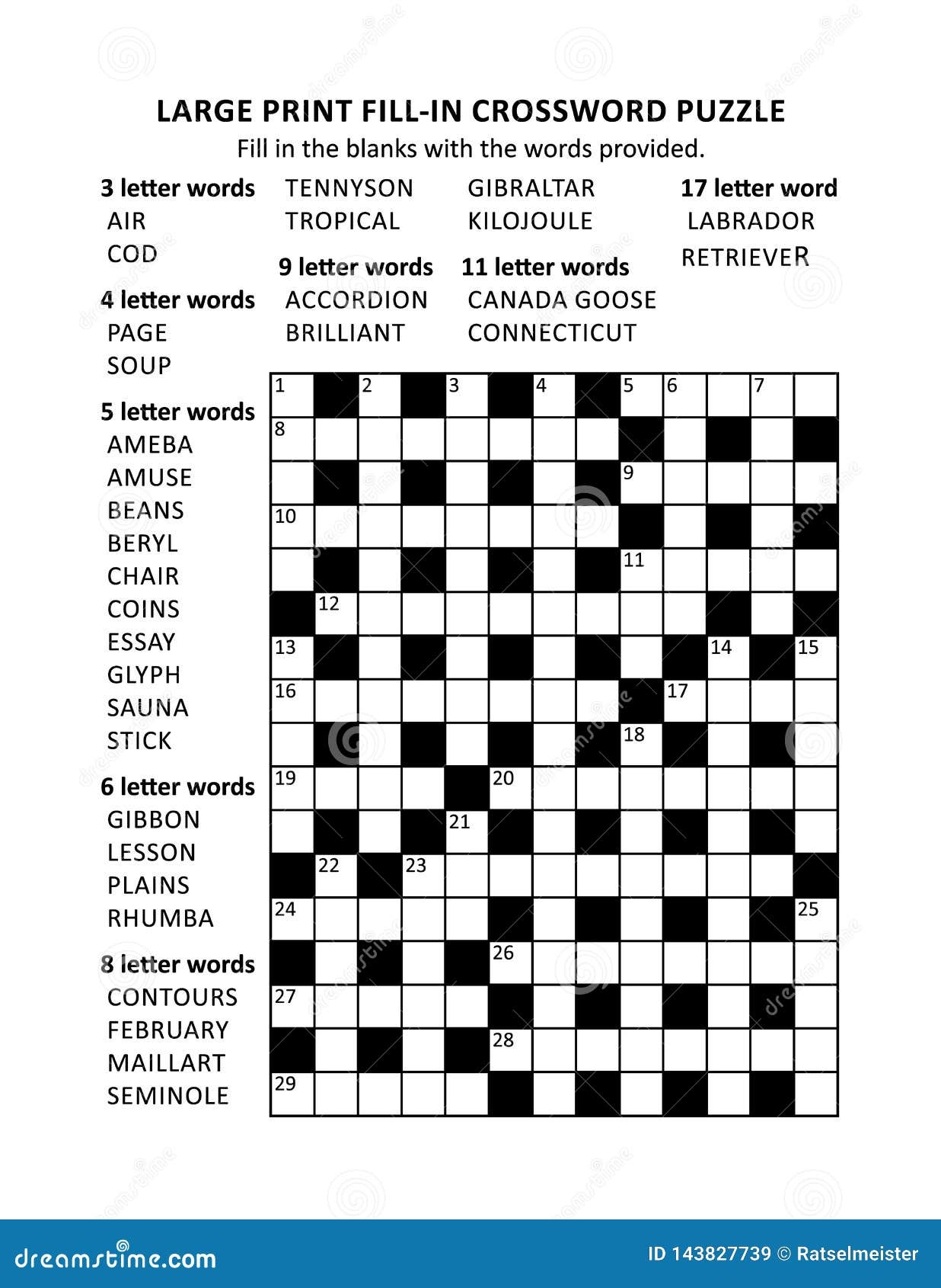 Crossword Puzzle Printable Medium