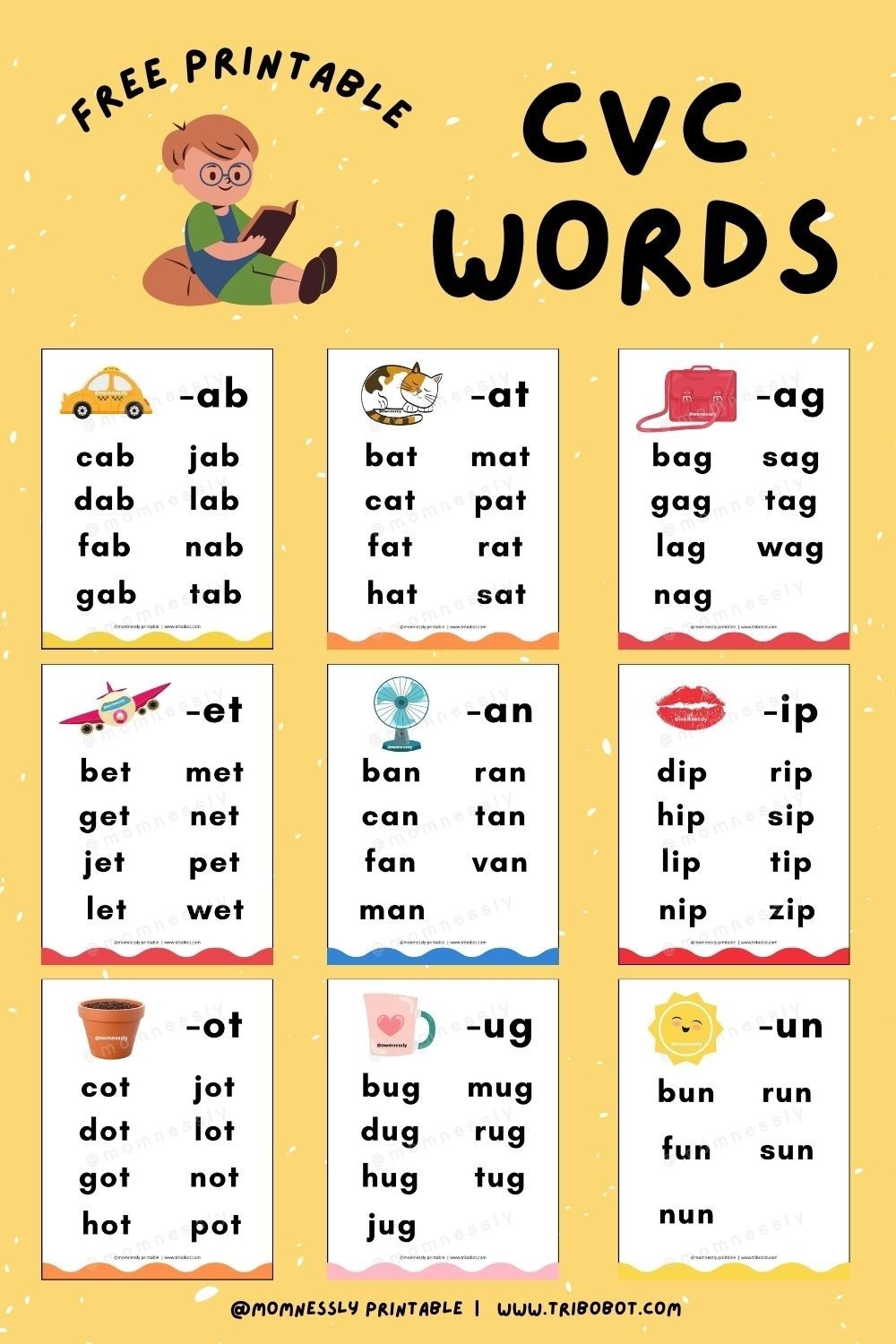 Cvc Words List Printable Dev onallcylinders
