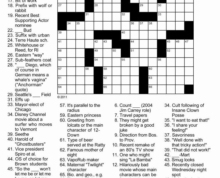 Daily Commuter Crossword Puzzle Answers Today Free Printable