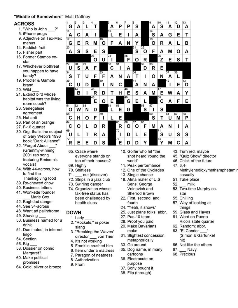 Daily Commuter Crossword Puzzle By Jacqueline Mathews Printable