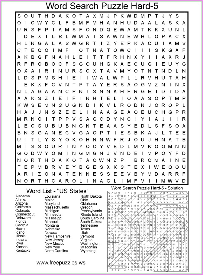Difficult Large Print Word Search Printable Printable Word Searches