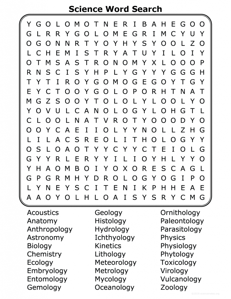 Difficult Science Word Search Printable Word Search Maker