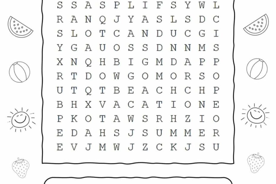 Difficult Summer Word Search Printable Word Search Maker