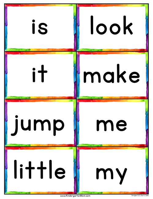 Dolch 220 Sight Word List Flash Cards