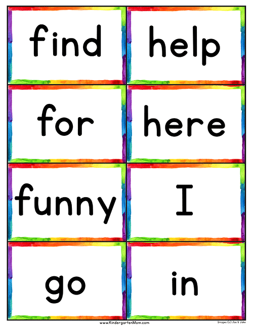 Dolch 220 Sight Word List Flash Cards
