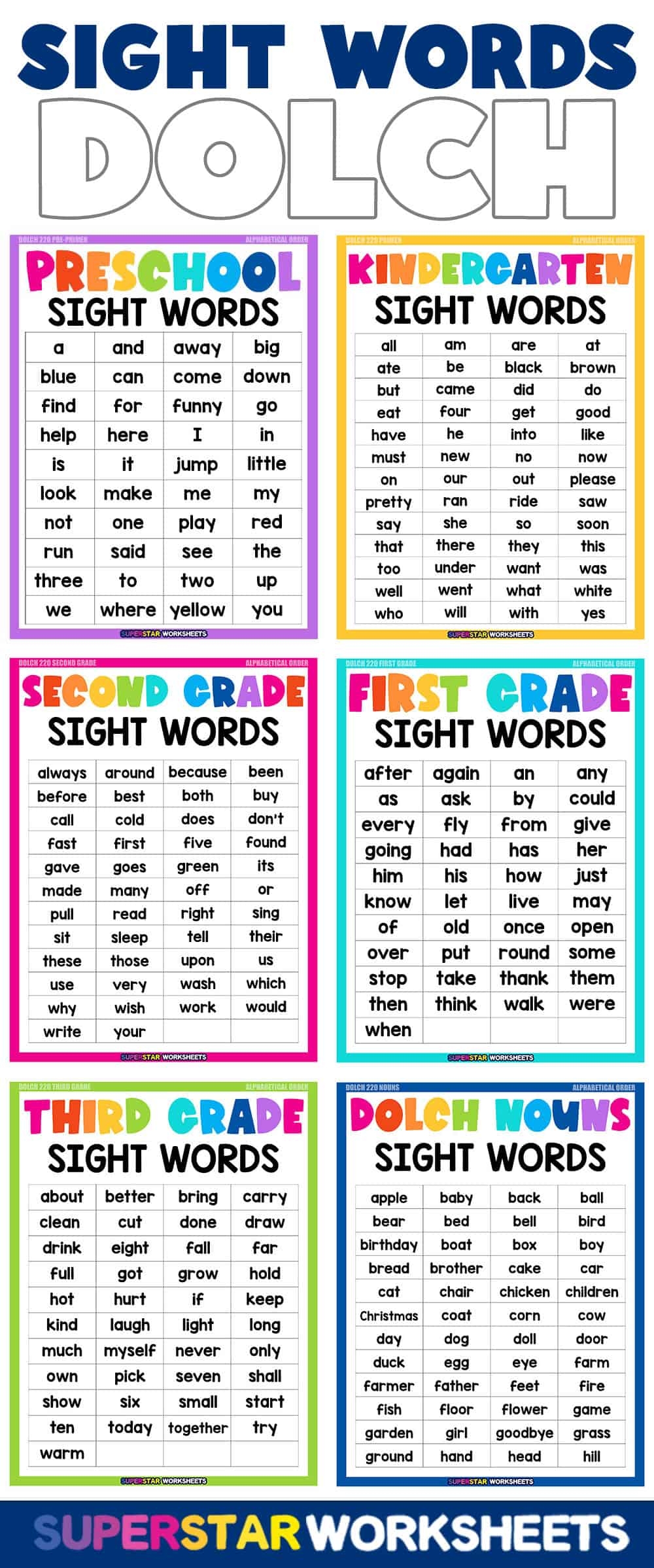 Dolch Sight Word List Printable USE EDU PL