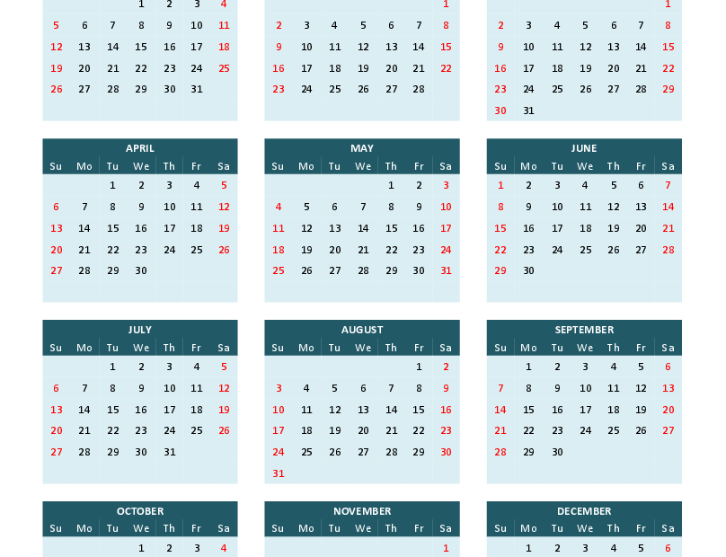 Download 2025 Calendar Printable Word Pdf Word Version