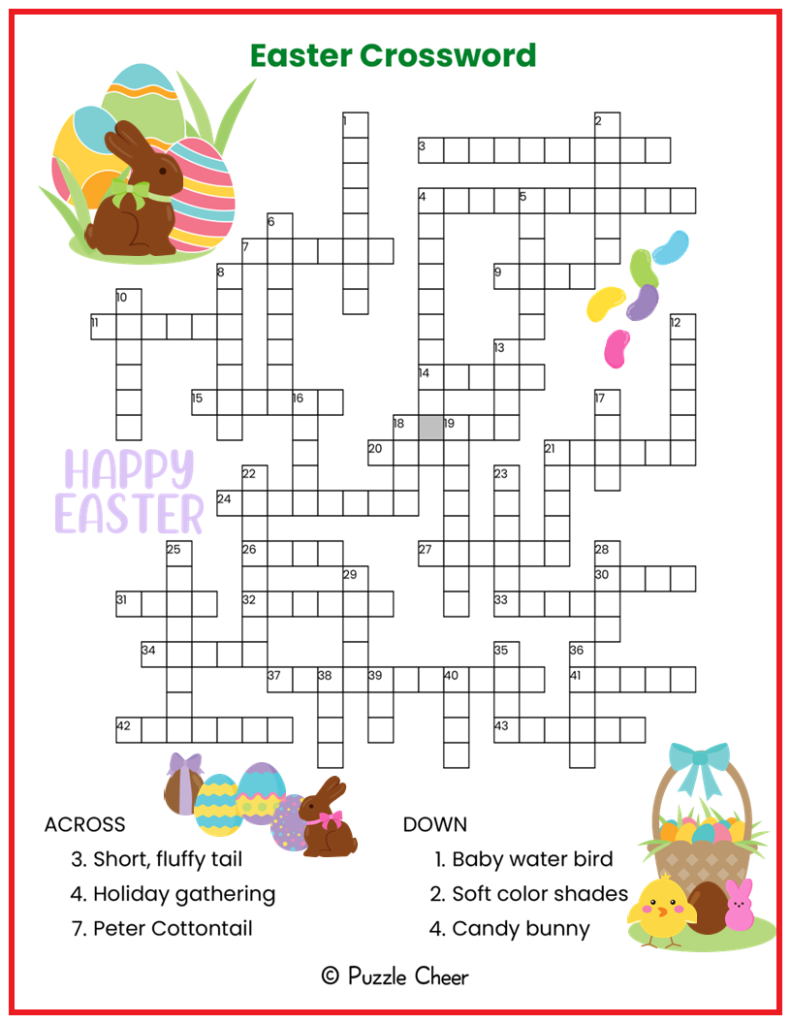 Easter Crossword Puzzle Puzzle Cheer