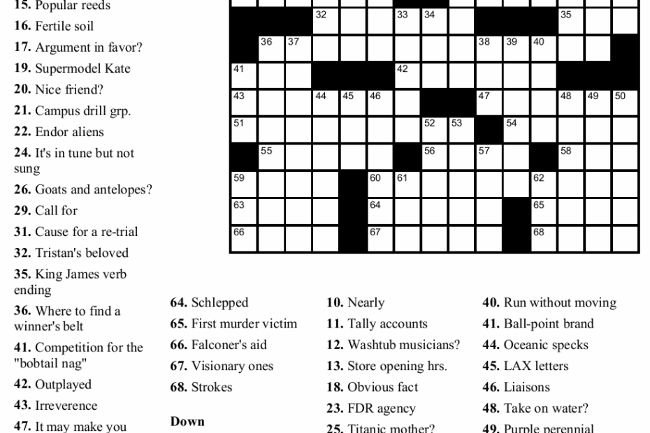 Easy Crossword Puzzles Printable Mary Crossword Puzzles