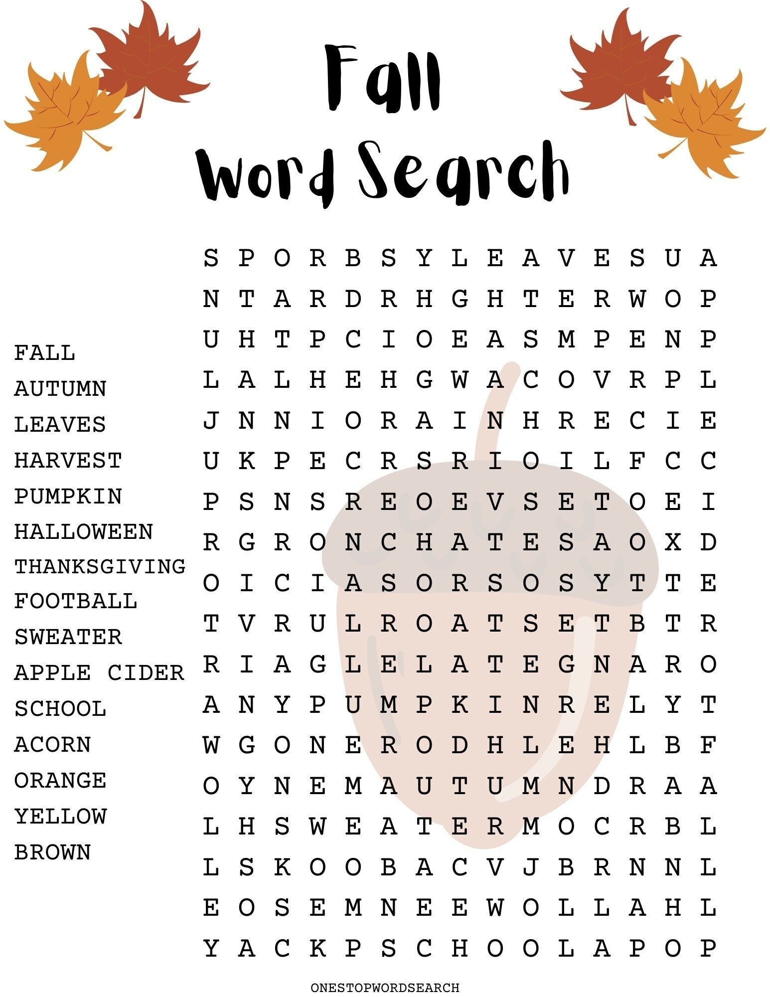 Easy Fall Word Search Puzzles Printable Printable New Year Banners