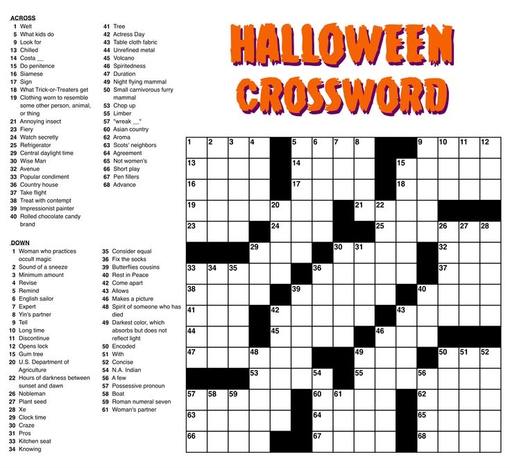 Easy Printable Crossword Puzzles For Adults Free Printable Templates