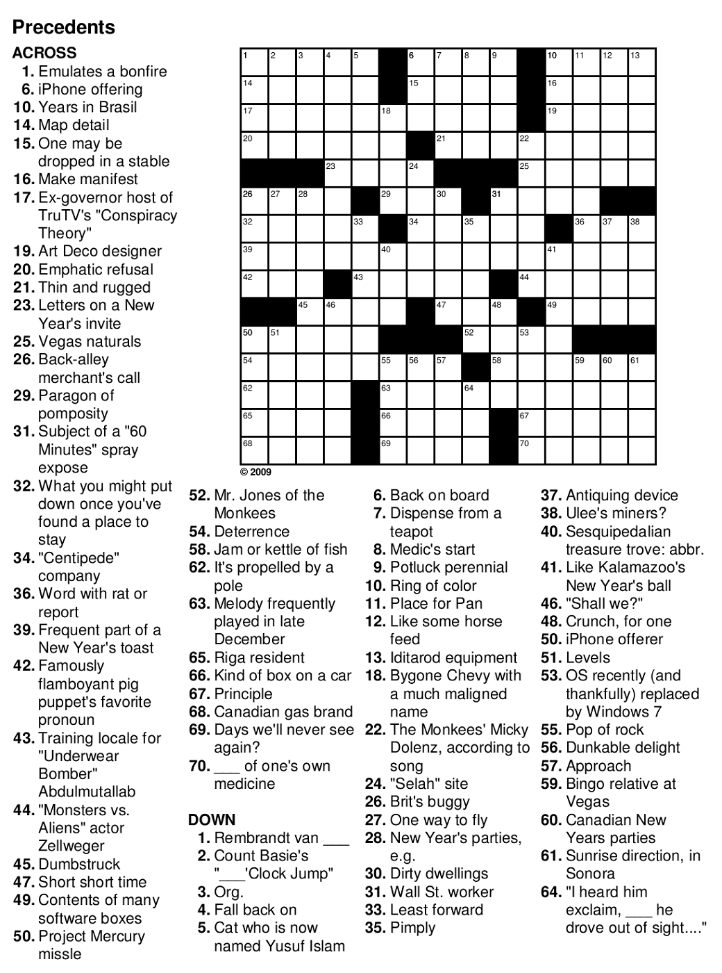 Easy Printable Crossword Puzzles For Seniors