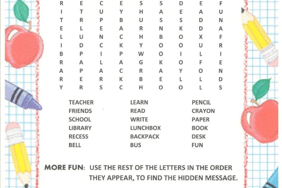 Easy Printable Word Search