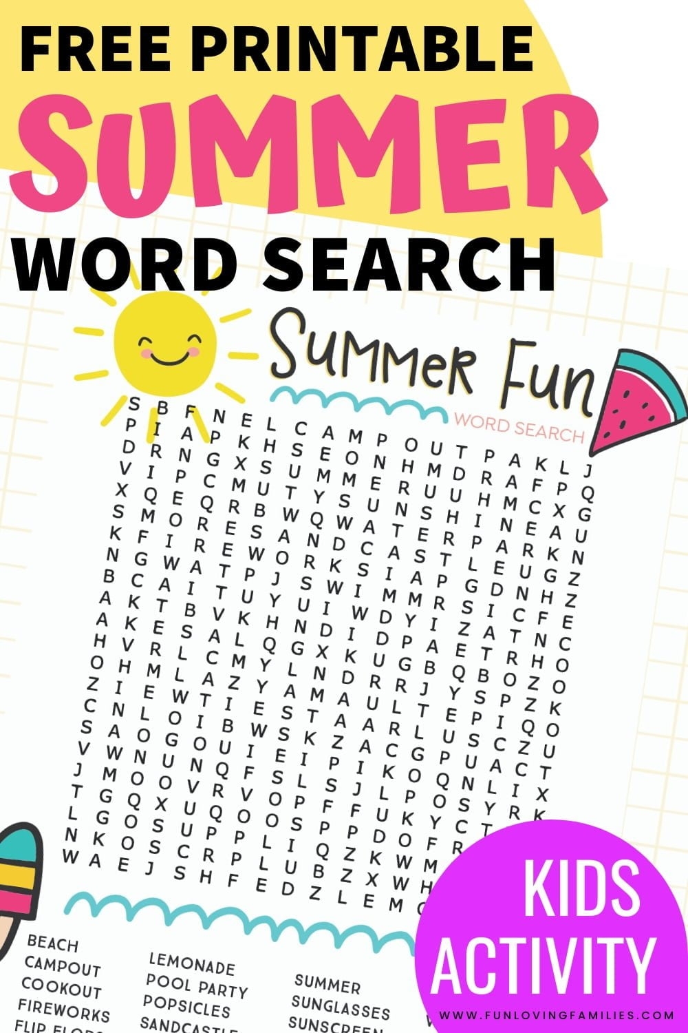 Easy Summer Word Search Free Printable Word Search Maker