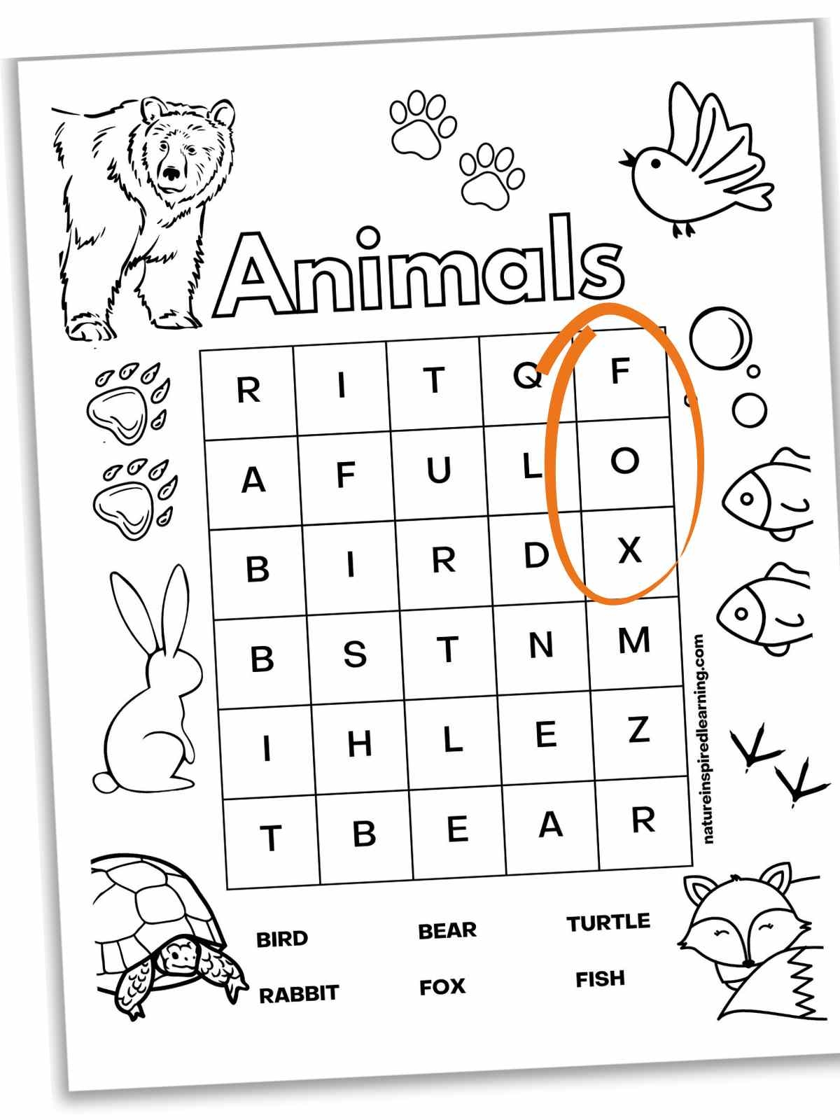 Easy Word Searches For Kindergarten Nature Inspired Learning 